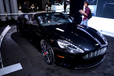 Aston Martin - Aston Martin DB9 Carbon Edition supercar at the New York International Auto Show