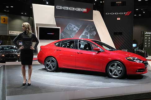 Dodge - Dodge-Dart and hostess at the Chicago Auto Show 2013