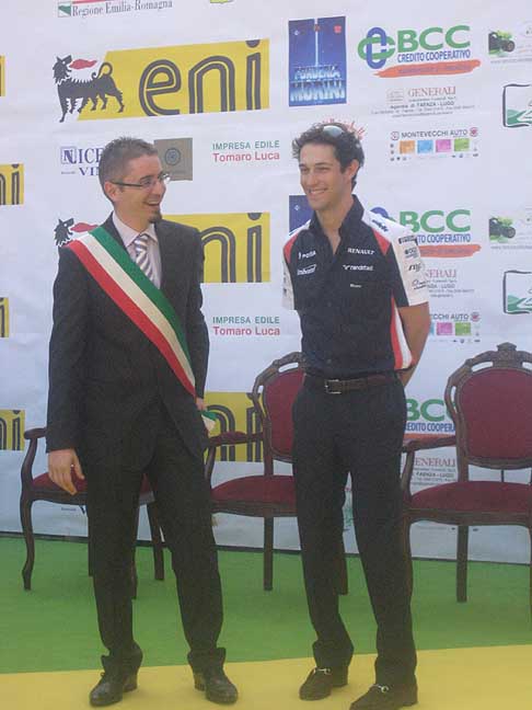 Bruno Senna - Bruno Senna con il sindaco di Brisighella Davide Missiroli al Trofeo Lorenzo Bandini 2012