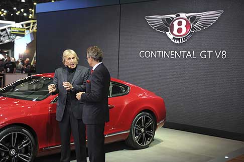 Bentley - Presentazione della Bentley Continental GT V8 con Derek Bell e Durheimer al Salone di Detroit 2012