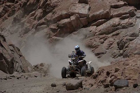 Yamaha - Dakar 11ma tappa - il pilota argentino Maffei Tomassu Quads Yamaha 650 GRW giunto in terza posizione in questa tappa