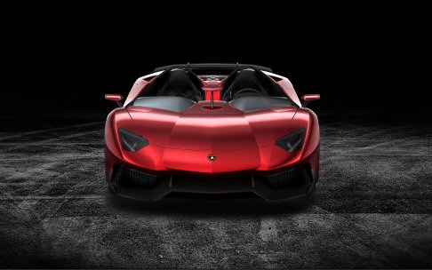 Lamborghini - Le porte dellAventador J si aprono verso lalto e sono dotate di un piccolo vetro laterale fisso. Le voluminose fiancate posteriori sono realizzate seguendo la tradizione Lamborghini.