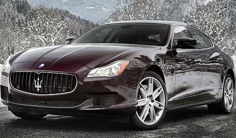 Maserati - Laggressivo frontale della Quattroporte S Q4  dominato dalla tradizionale calandra, la cui forma si ispira alla GranTurismo e ad altri grandi modelli del la gamma. 