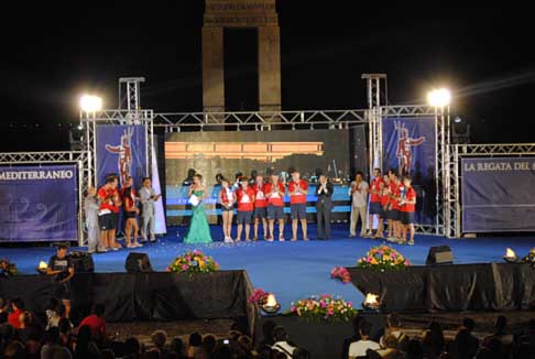 Reggio Calabria - Sul palco premiazione dei finalisti della Regata del Mediterraneo 2012