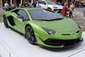 Lamborghini Aventador Svj green car super veloce al Motor Valley Fest 2021 esposta in Piazza Roma a Modena