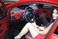 Lancia Ypsilon Black&Red in anteprima mondiale con ragazza 
